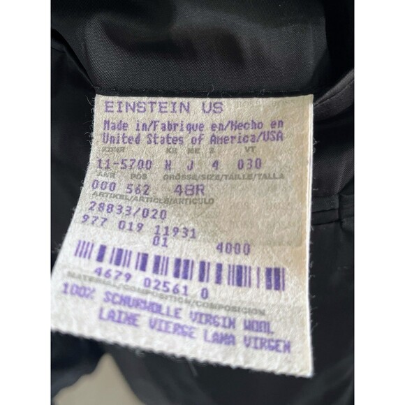 Hugo Boss Einstein Blazer Men's Size 48R Black Textured 100% Virgin Wool Jacket - Picture 7 of 13